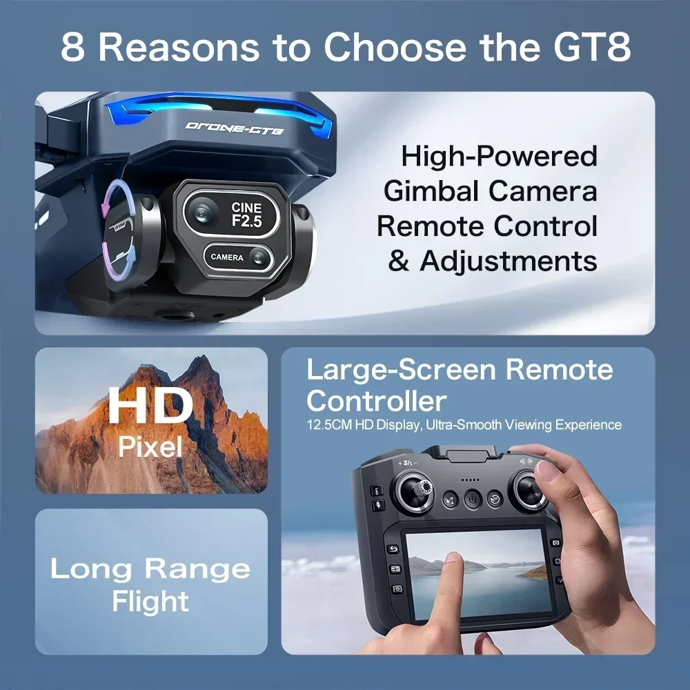 Drone 4K HD GT8 Camera Obstacl - Drone Gt8 Rc recension och pris