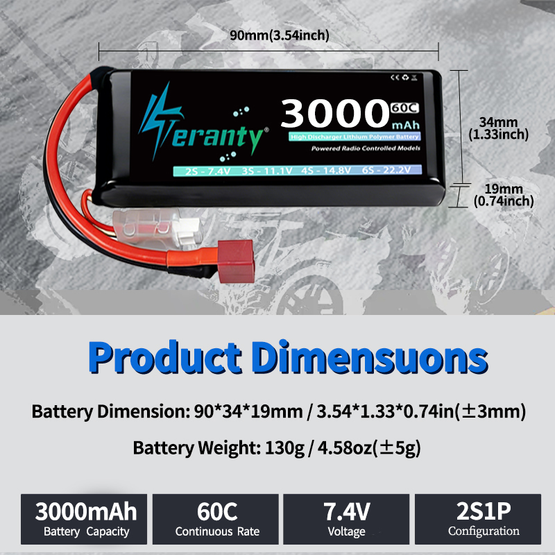 TERANTY 2S 3000mAh Lipo Batter - Drone Rc Leading recension och pris