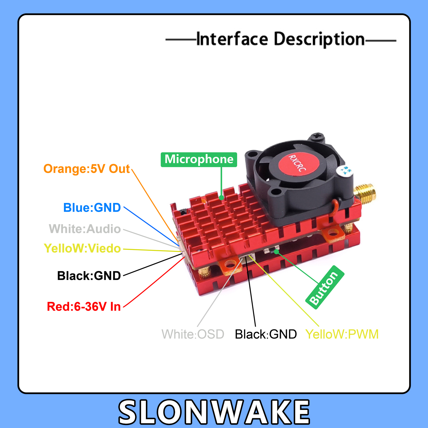 SLONWAKE 5.8G 2W VTX FPV 1800T - Joystick Rc Drone recension och pris