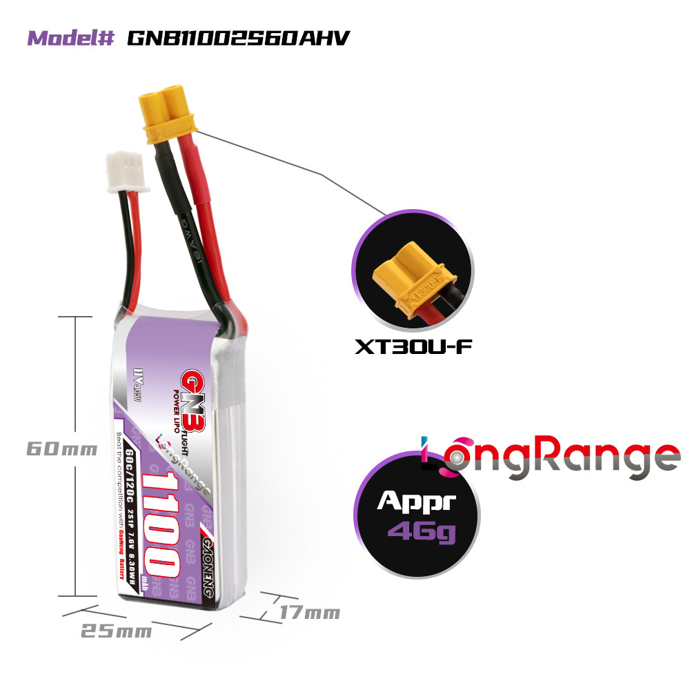 GNB 1100mAh 2S 3S 4S 6S 60C/12 - Drone Rc Leading recension och pris