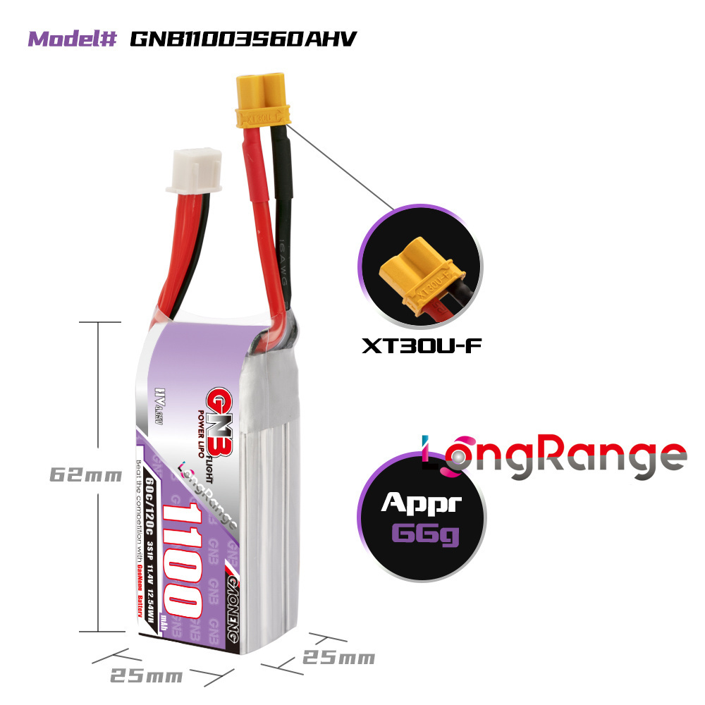 GNB 1100mAh 2S 3S 4S 6S 60C/12 - Drone Rc Leading recension och pris